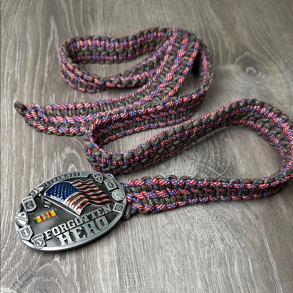Red and Blue Woven Belt with Durable Craftsmanship